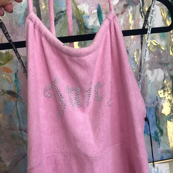 Juicy Couture Pink Terry Halter Dress or Cover zip-sz M - Picture 7 of 7